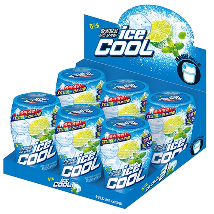 해태제과 아이스쿨 껌, 82g, 6개입