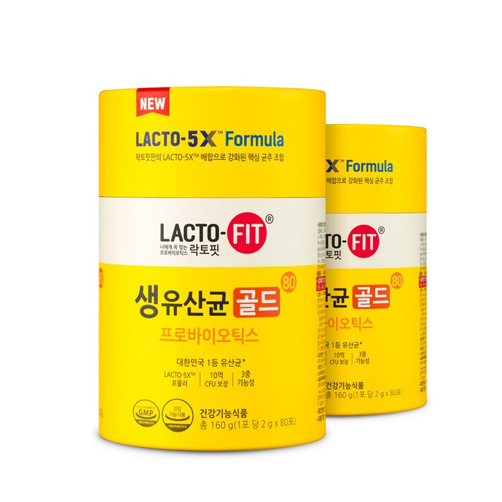 종근당건강 락토핏 생유산균 골드80, 160g, 2개