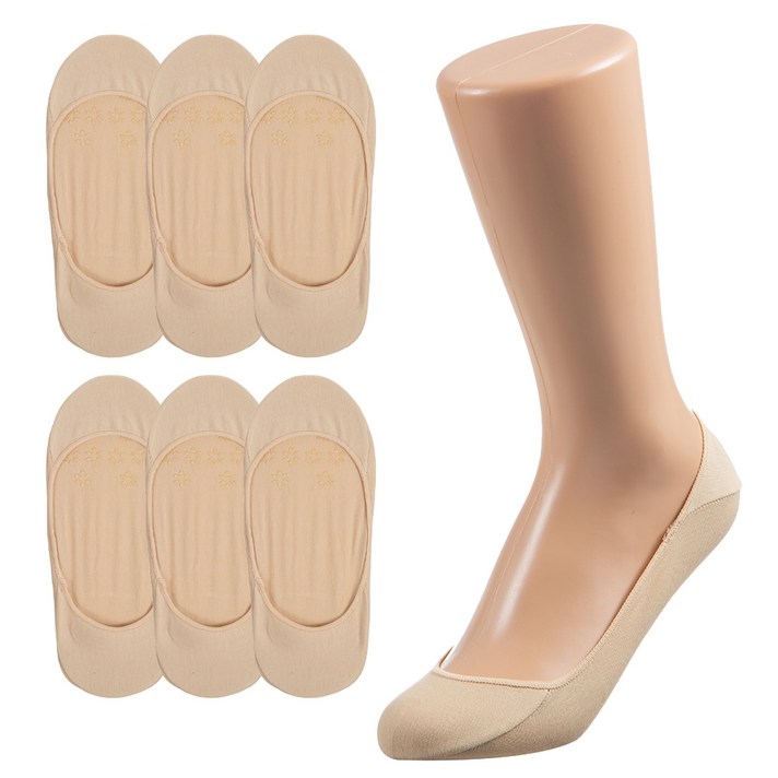 베이스알파 에센셜 여성용 논슬립 면 덧신 7켤레