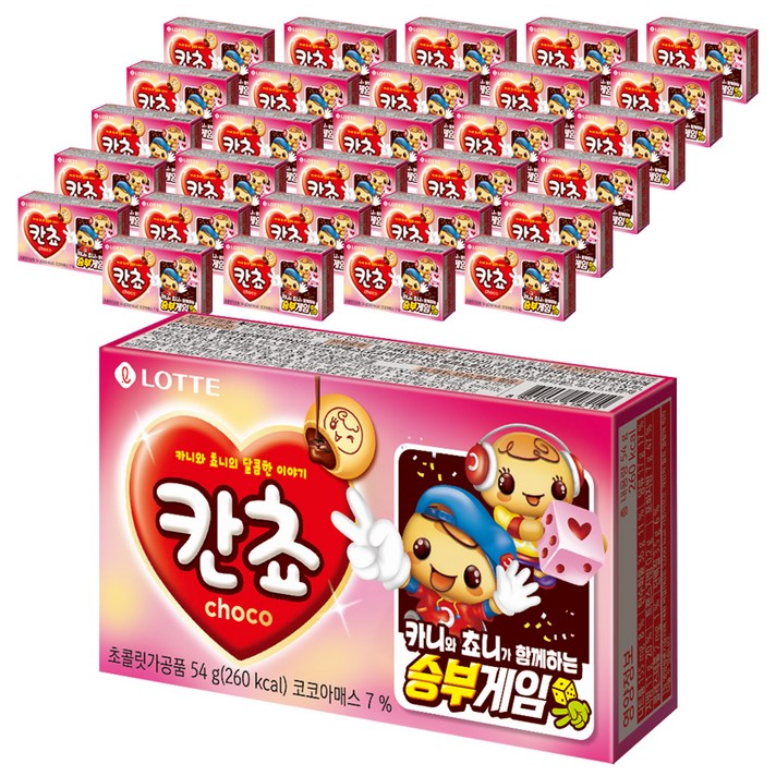 롯데제과 칸쵸 초코맛, 54g, 32개