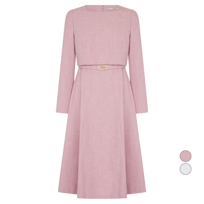 케네스레이디 여성용 첼리잇 벨티드 플레어 원피스