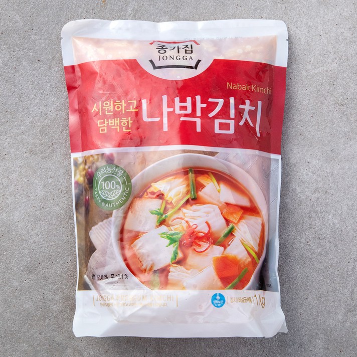 종가집 담백한 나박김치 파우치, 1kg, 1개