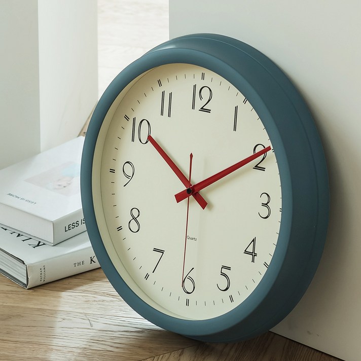 플라이토 레트로 원형 인테리어벽시계 35cm, 네이비