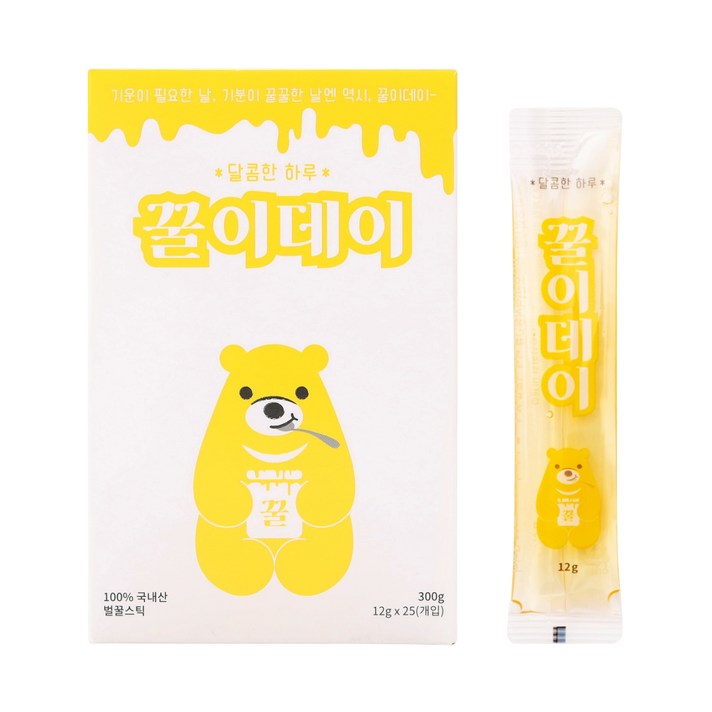 꿀이데이 휴대용 벌꿀스틱, 12g, 25개