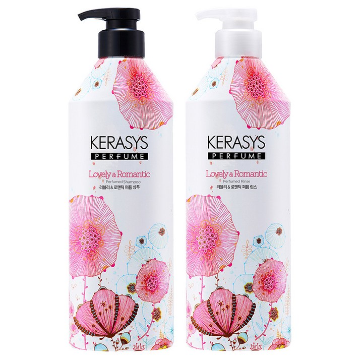 케라시스 러블리 앤 로맨틱 퍼퓸 샴푸 600ml + 린스 600ml 세트, 1세트