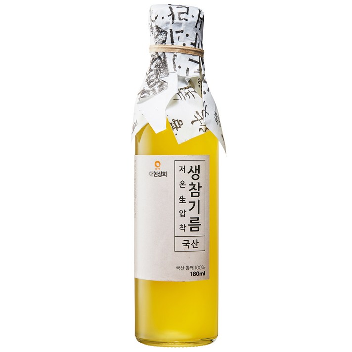 대현상회 저온압착 생참기름, 1개, 180ml