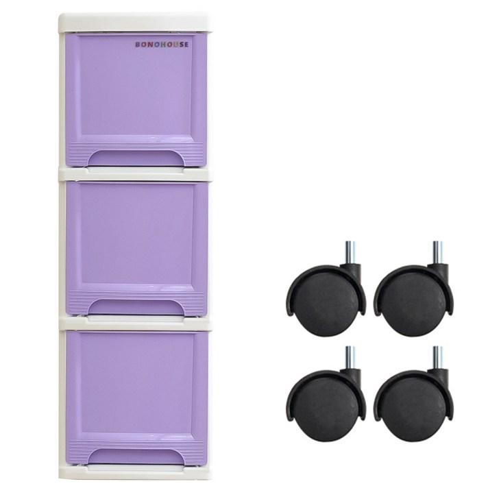 
                                                        보노하우스 슬림서랍장 3단 + 바퀴 4p, 바이올렛, 1세트
                                                    