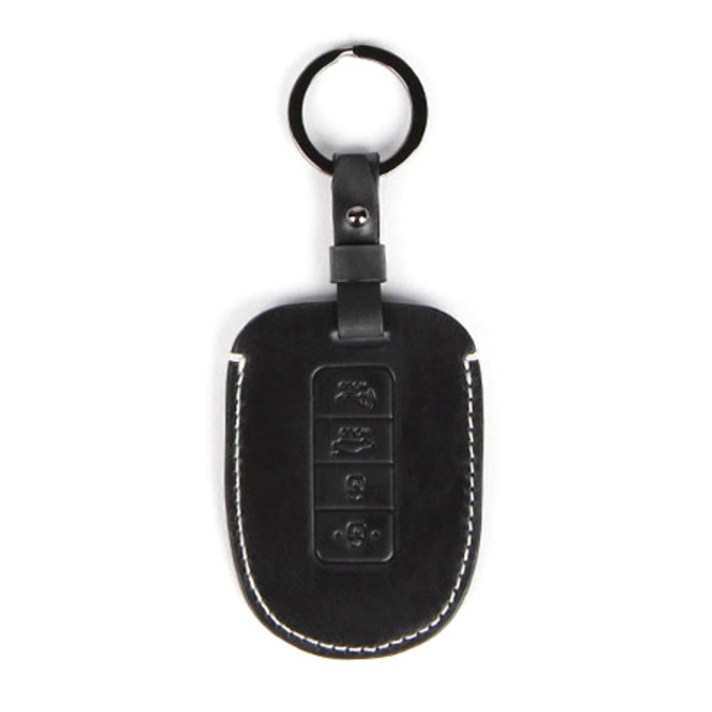 네임드 Origin 가죽 스마트키 케이스 NA009 현대 H01 4버튼 제네시스쿠페, 시크블랙