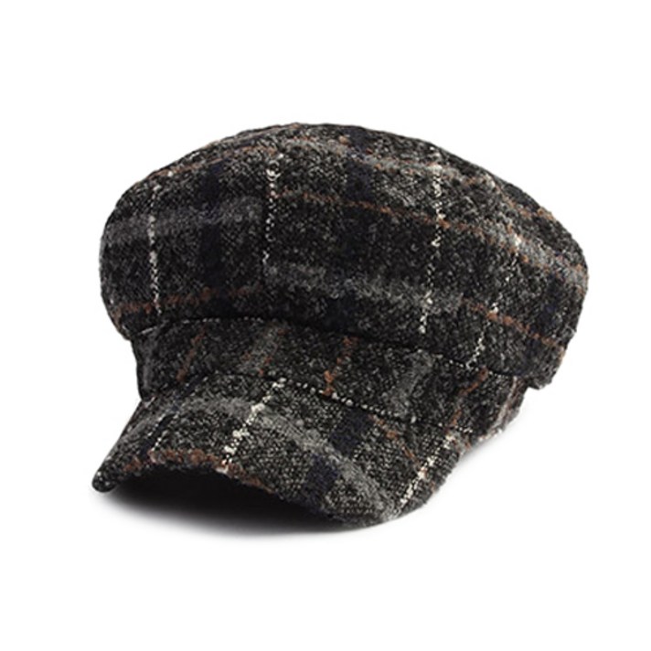 롸잇나우 울 체크 팔각모