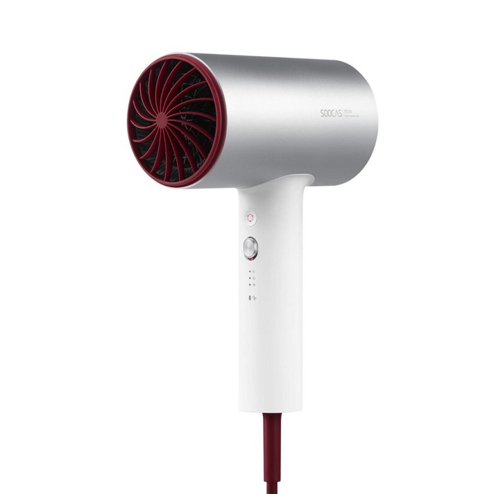 수카스 전문가용 헤어 드라이기 H3S 1800W, 실버 + 레드