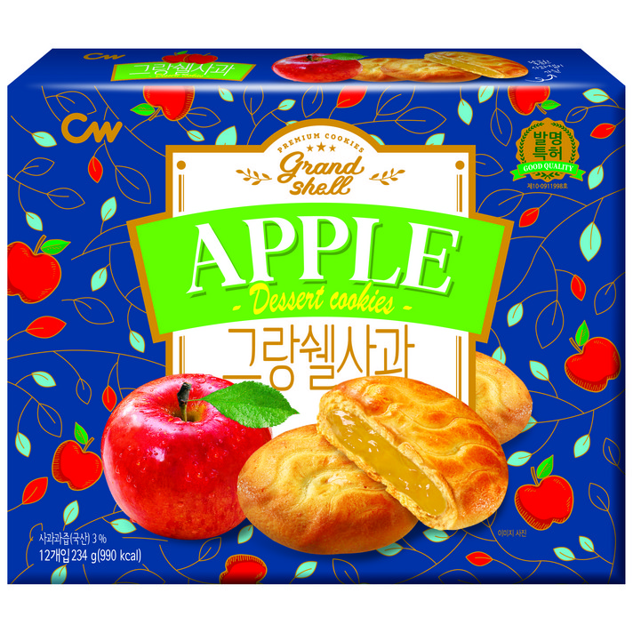 
                                                        청우식품 그랑쉘사과 과자파이 12p, 234g, 1개
                                                    