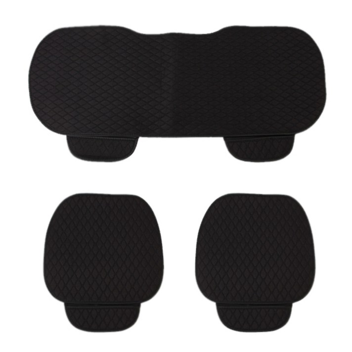 트리 원스카 자동차 시트 방석 3종 세트, 블랙, 1세트