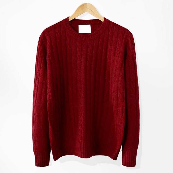 제이에이치스타일 남성용 꽈베기 라운드 니트