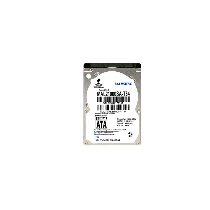 마샬 노트북용 SATA3 5400 8MB HDD MAL21000SA-T54, 1TB