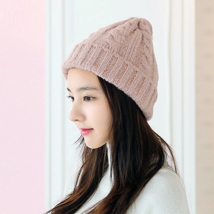 이스트무브 남녀공용 트위스트 니트 털비니 모자