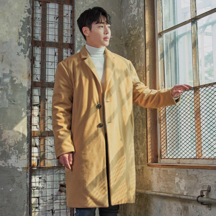 빅사이즈클럽 남성용 CRAMP 베이직 싱글 겨울 코트