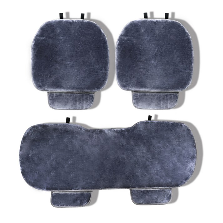 차바치 히트업 윈터 인조 양모 자동차 시트 방석 앞좌석 2p + 뒷좌석 세트, 그레이, 1세트