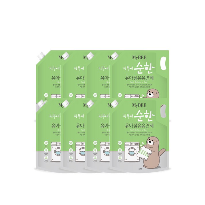 마이비 피부에 순한 유아 섬유유연제 프레쉬올리브향 리필, 2100ml, 8개