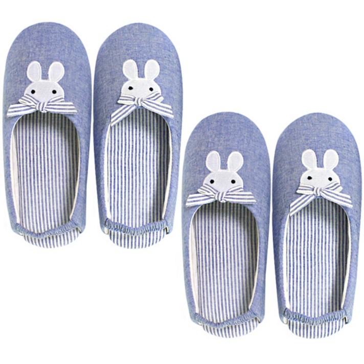 래빗원스 덧신 실내화 2p, 블루