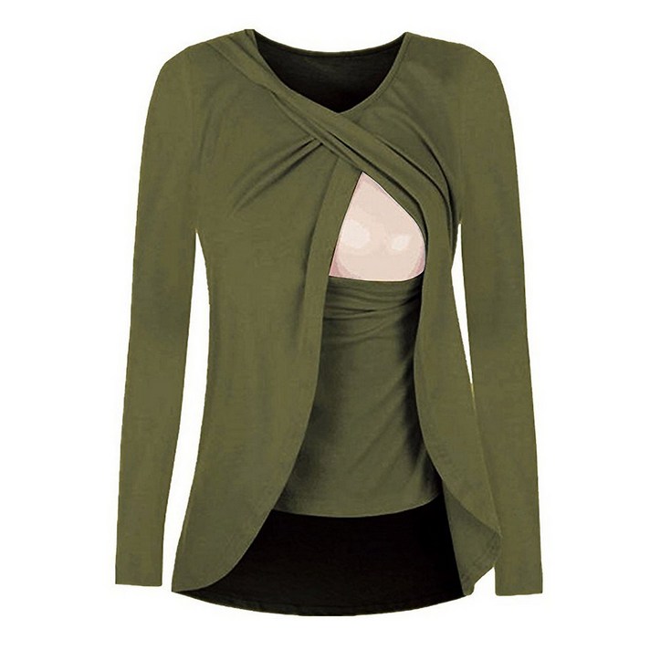 마켓에이 단색 루즈핏 수유 티셔츠