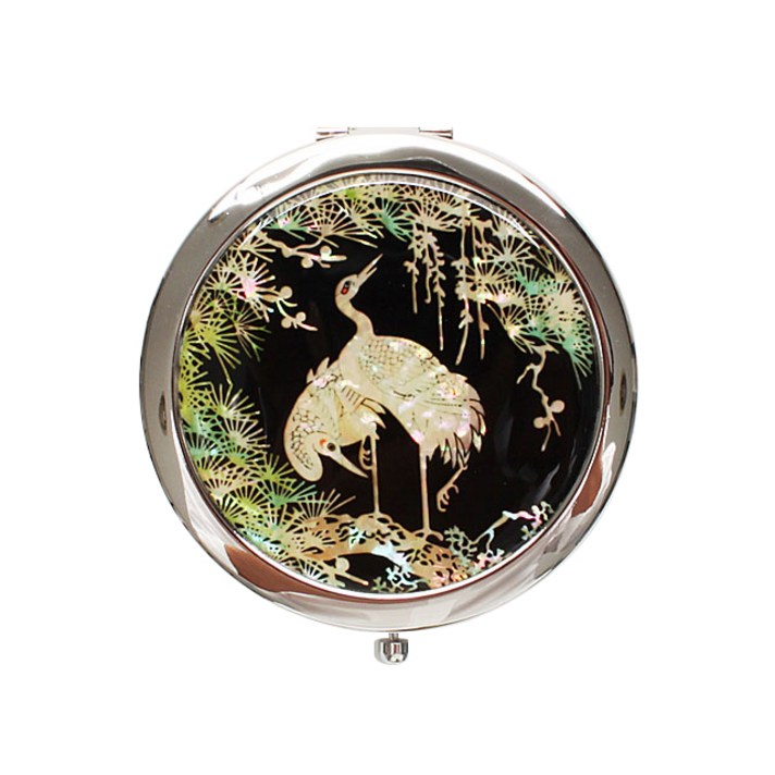 자개 나전칠기 원터치 손거울, 서송학, 1개