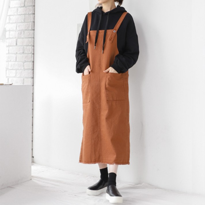 팡팡샵 C 버튼멜빵 임산부 원피스