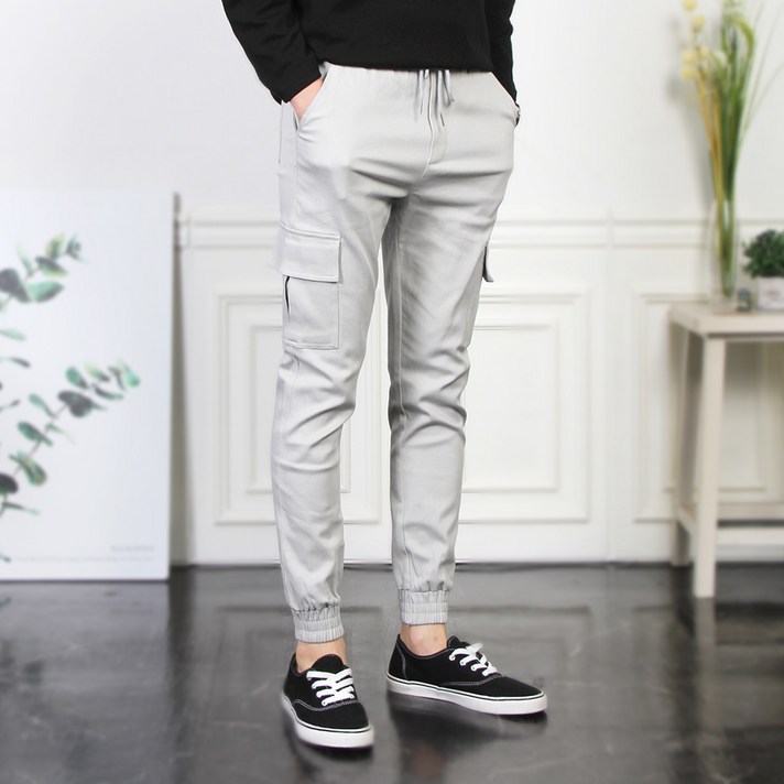 더마인드 남성용 HS 트윌 스판 카고 조거 팬츠