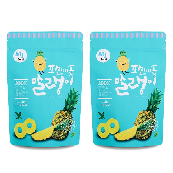 엠제이푸드 파인애플 말랭이 건과일, 40g, 2개
