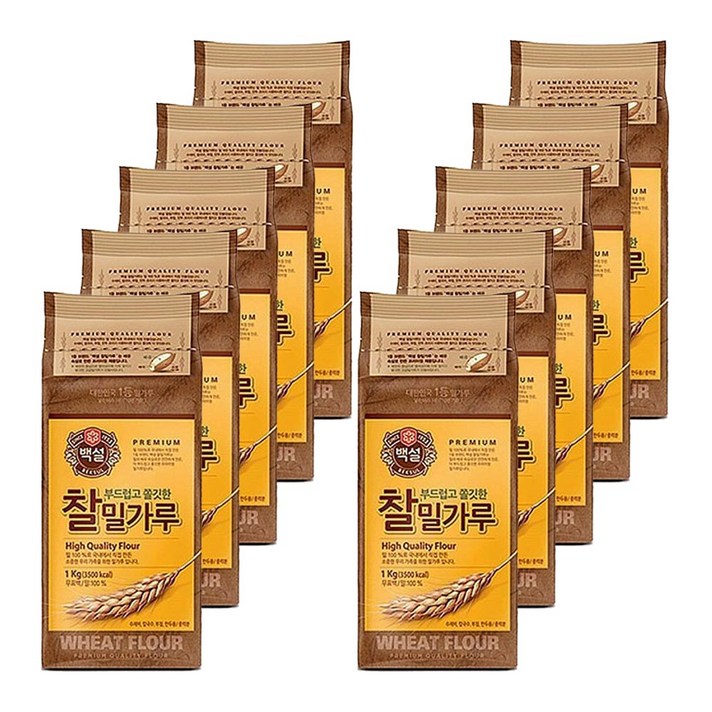 백설 찰 밀가루, 1kg, 10개
