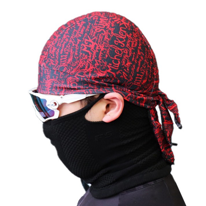 세컨윈드 냉감 자전거 조각모 쪽모자 스포츠 두건, 레터링레드