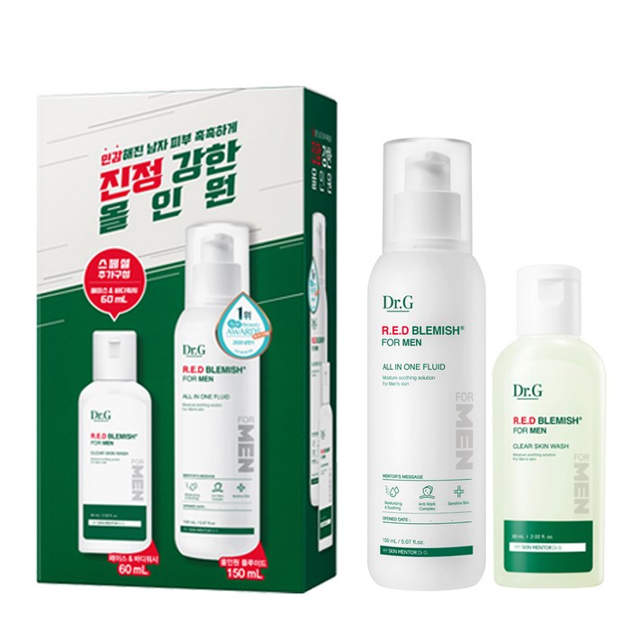 닥터지 레드 블레미쉬 포맨 올인원 플루이드 150ml + 클리어 스킨 워시 60ml, 1세트