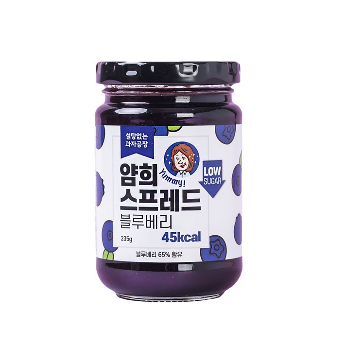 설탕없는과자공장 얌희스프레드 블루베리, 235g, 1개