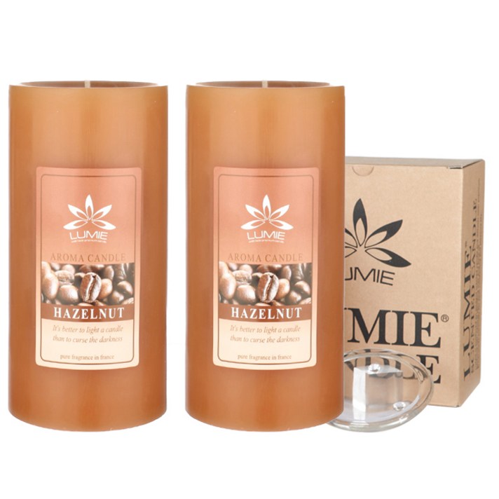 
                                                        르미에 특대 필라 캔들 600g x 2p + 유리받침 세트, 1세트, 12 헤이질넛
                                                    