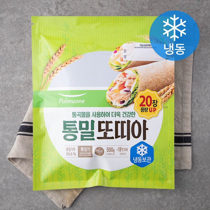 풀무원 요리도우 통밀 또띠아 (냉동), 500g, 1개