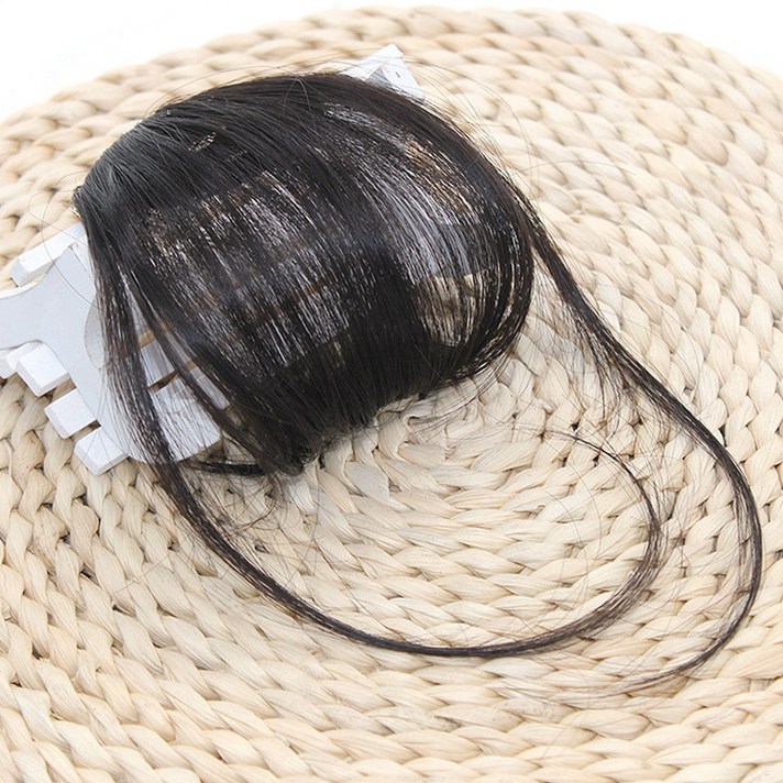 여성용 앞머리 똑딱이 테일형 부분가발, 다크 브라운, 1개