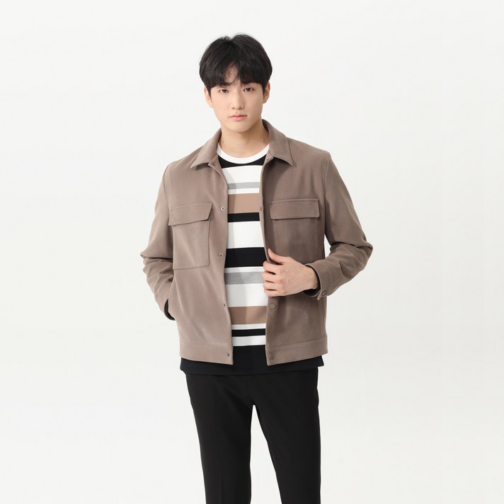 마인드브릿지 남성용 폴리스판 스웨이드 트러커 MUJP6101