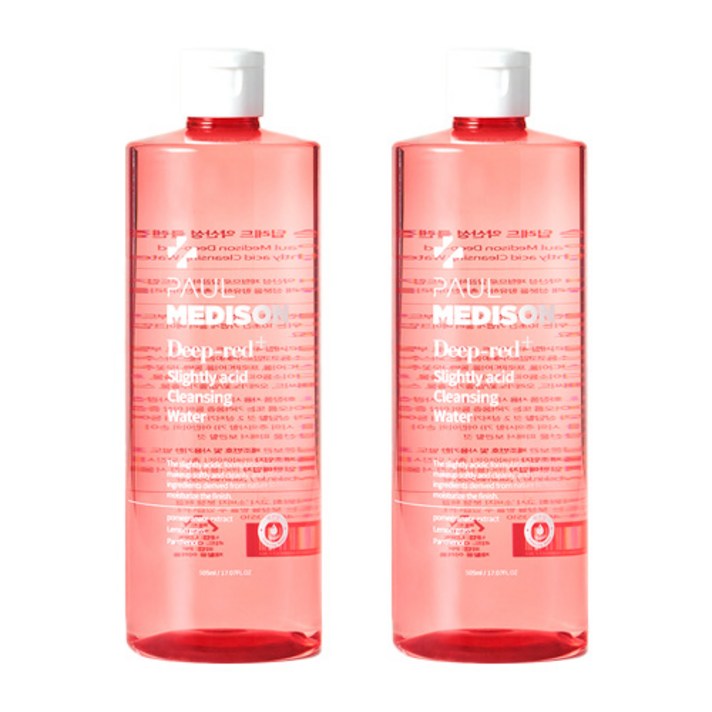 폴메디슨 딥레드 약산성 PH 밸런싱 데일리 딥 클렌징워터, 2개, 505ml