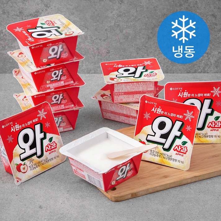 롯데제과 와 사과, 190ml, 16입
