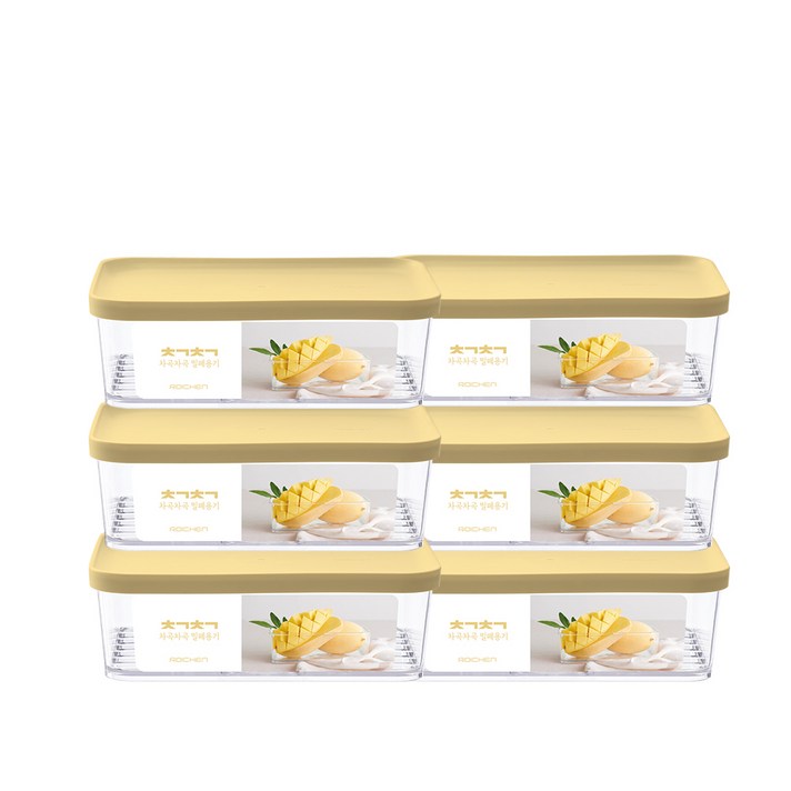 로이첸 차곡차곡 밀폐용기 버터 1000ml, 6개, 단품