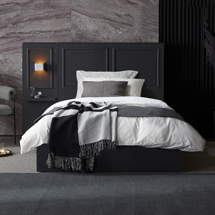 디아스침대 루이 호텔식 평상형 침대 + 매트리스 + 멀티패널 방문설치, 그레이