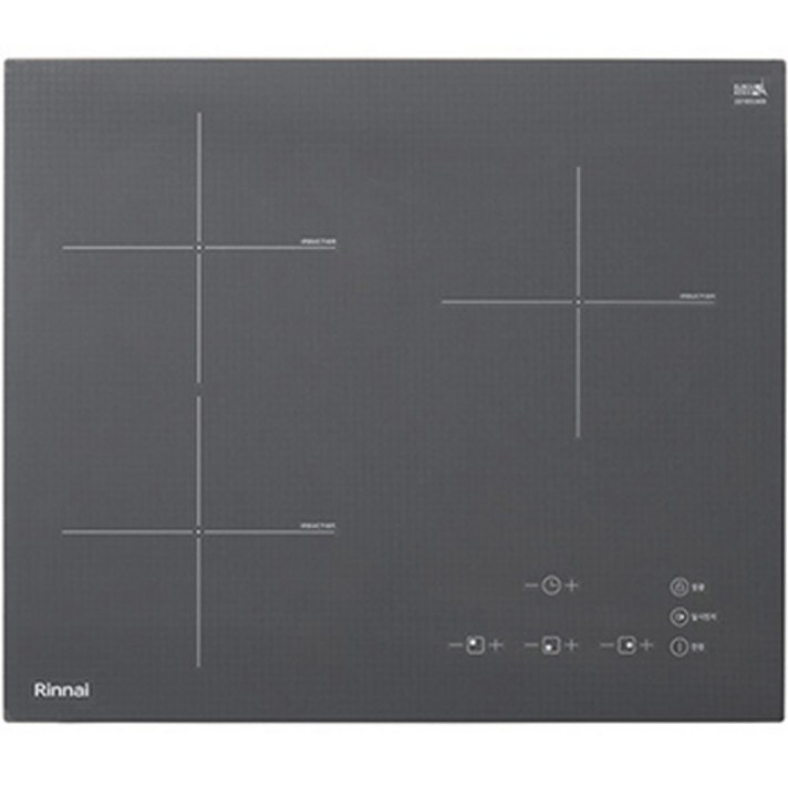 린나이 인덕션 미드나잇 그레이 인스톨프리 전기 레인지 3구, RBI-G3000N, 고객직접설치