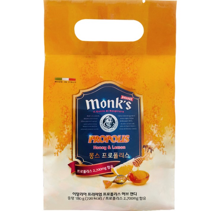  Monks 프로폴리스 목캔디, 180g, 1개 