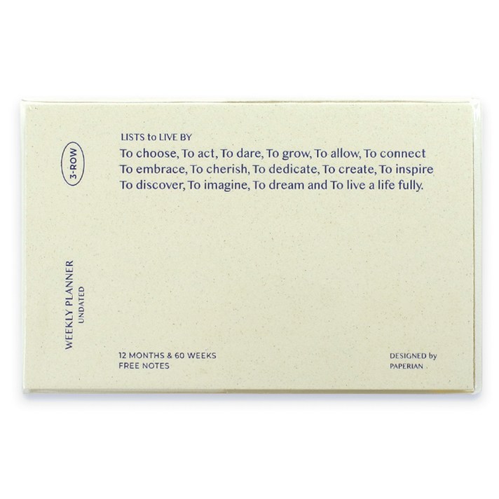 페이퍼리안 리스트 투 리브바이 쓰리로우 위클리 라이트 플래너 만년형