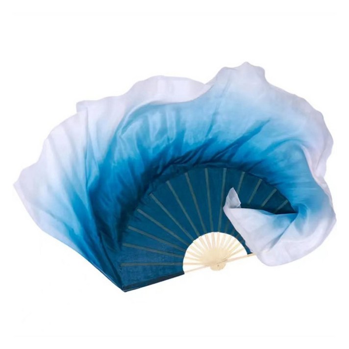 마켓피아 접이식 무용 부채춤 댄스 실크 너슬 부채 S