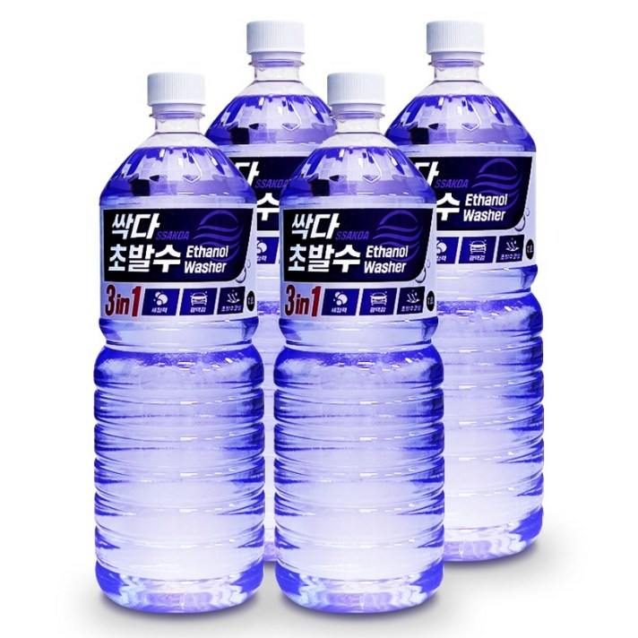 필터포유 싹다 3 in 1 초 발수 코팅 에탄올 워셔액, 1.8L, 4개 필터포유 싹다 3 in 1 초 발수 코팅 에탄올 워셔액, 1.8L, 4개