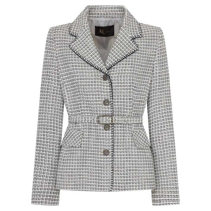 케이엘바이린 여성용 하프 벨티드 트위드 자켓