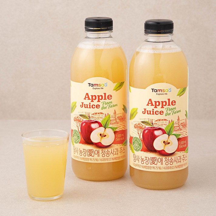 
                                                        탐사 농장(愛)애 청송 사과 주스, 1000ml, 2개
                                                    