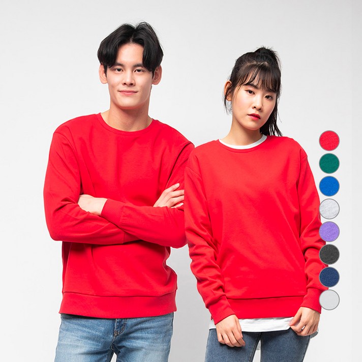 캐럿 남녀공용 특양면 맨투맨 8컬러