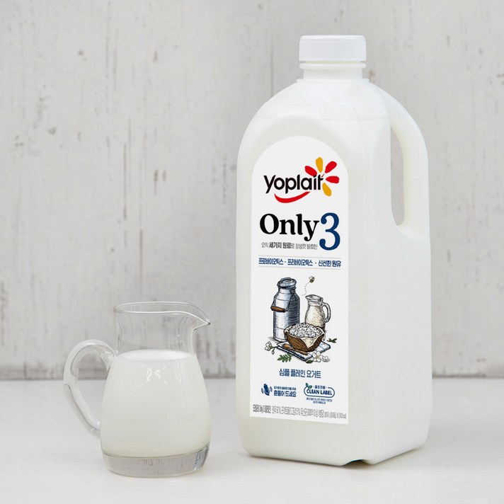 요플레 ONLY 3 플레인 요거트 대용량, 1800ml, 1개