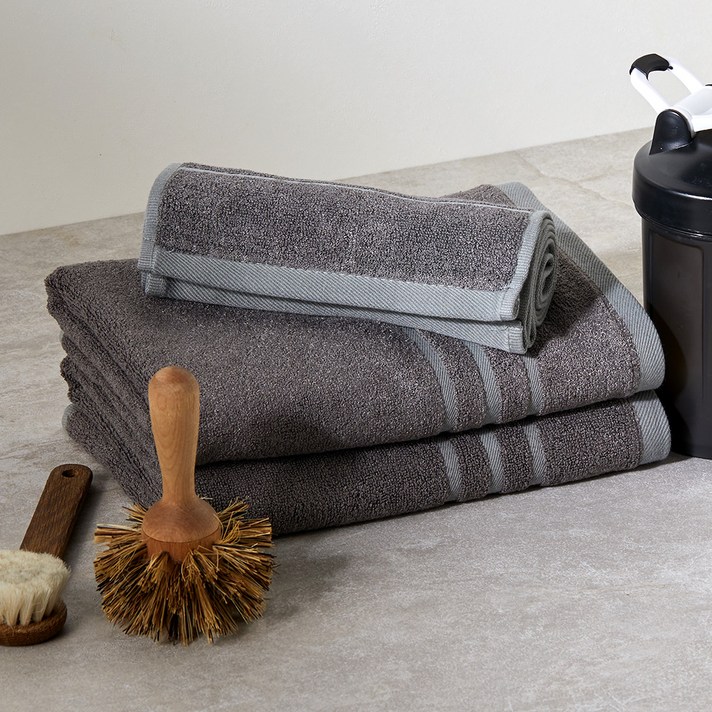 소프트터치 홈트 올라운드 컬렉션 세미바스 + 스포츠 타올 2p 세트, 애쉬모스, 1세트